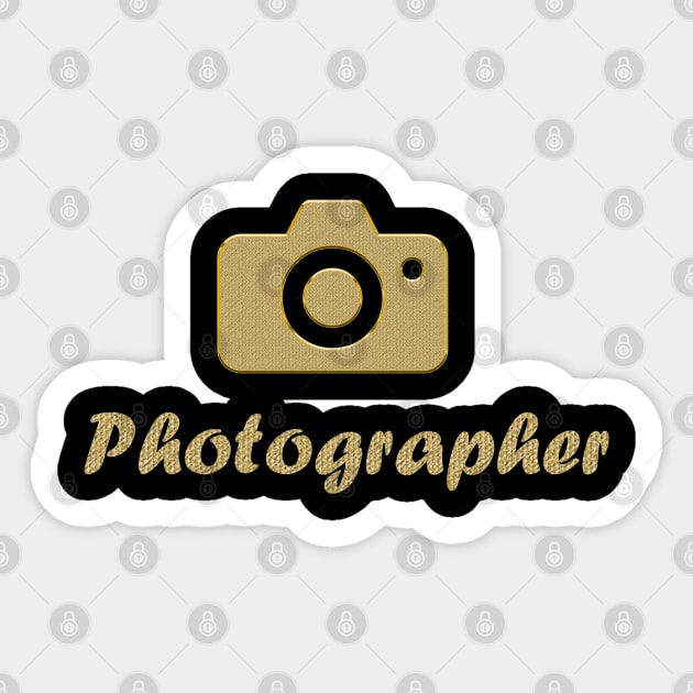 Photographer golden camera Sticker by ppandadesign